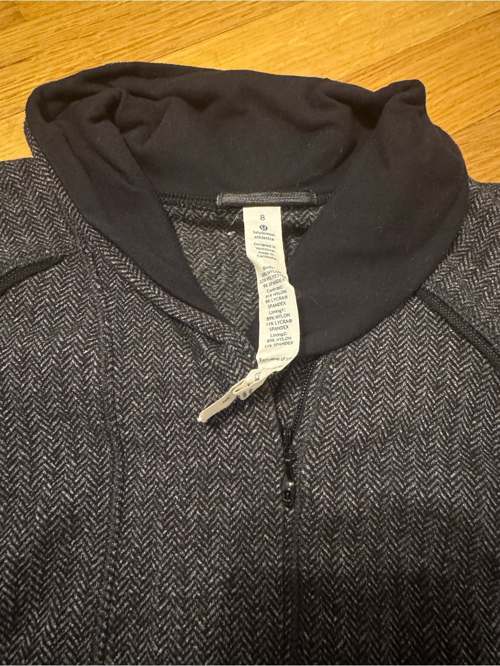 lululemon athletica Charcoal Herringbone Half-Zip Hoodie - Picture 3 of 5